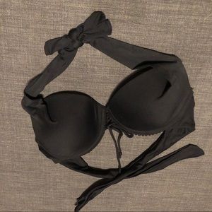 Black bikini top w/ thick straps and full support